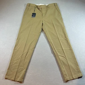 Pantaloni eleganti Jos A Bank da viaggio su misura kaki poliestere uomo 34x30 - Foto 1 di 12