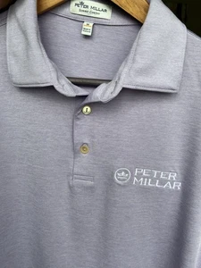 Polo de golf Peter Millar Summer Comfort para hombre mediano lavanda lila GRAN LOGOTIPO - Imagen 1 de 4