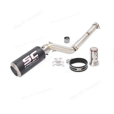 DRZ400 2000-2025 for Suzuki Full Exhaust System Mid Link Pipe Carbon Muffler Tip - Image 1 of 4