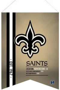 New Orleans Saints 18 x 24 Inch Scroll Flag Banner Premium Quality Soft Felt - Picture 1 of 1