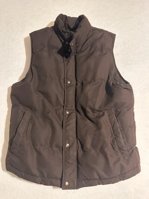 Men's Size Small St. John's Bay Puffer Brown Vest Full Zip Full Snap  0020 - Image 1 of 4