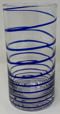 Kate Spade New York Charlotte Street 16 oz Highball Drink Glass Blue Swirl Lenox - Image 1 of 4