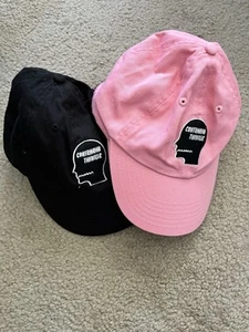 Set Of 3 The Contrarian Entrepreneurship Business MAGA Black Pink Baseball Hats - Picture 1 of 5