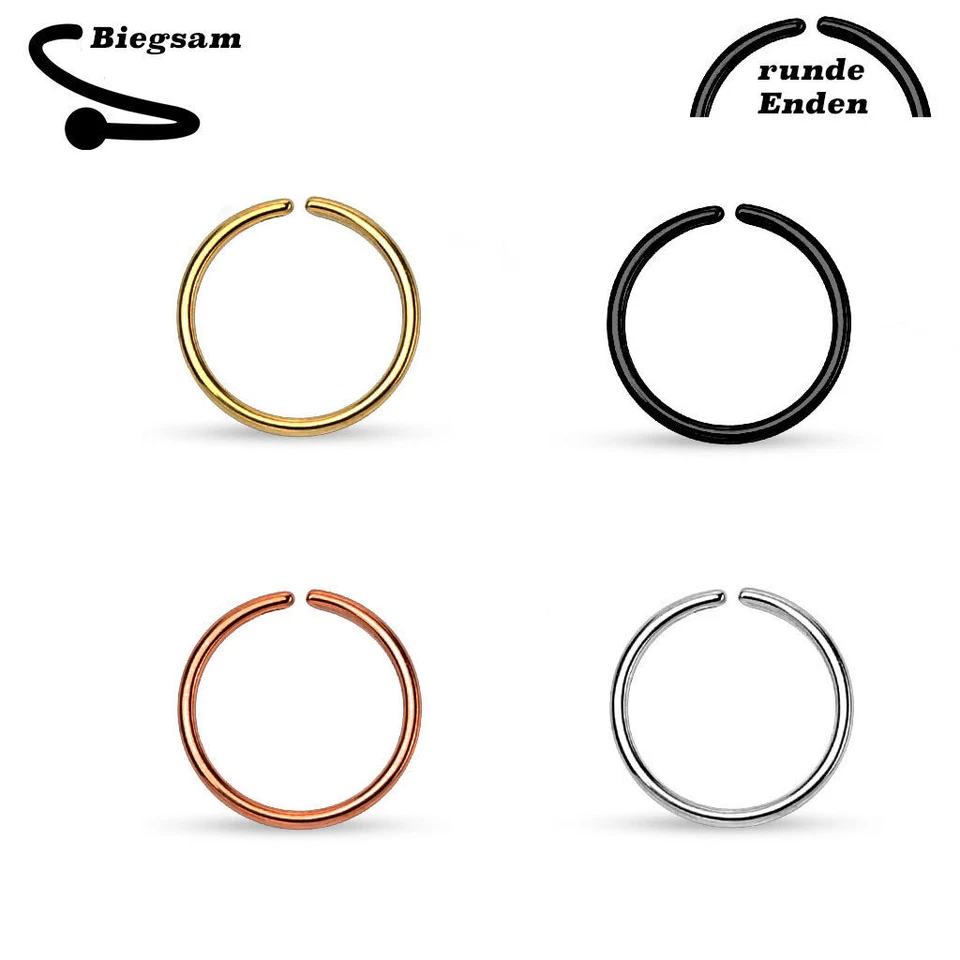 Nasenpiercing Ring Septum Fake  Piercing Nasenring Tragus Ohr Helix Lippen Intim - Bild 1 von 1