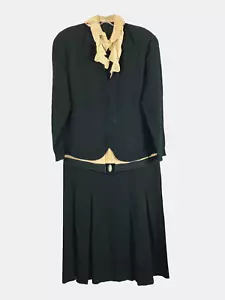 Vestido 40 Busto Vintage Años 20 Crepé Blanco Negro Cintura Caída Aleta Años 20 - Imagen 1 de 8