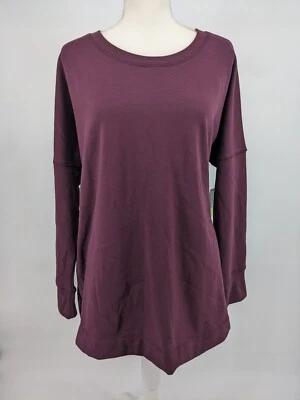 NWT Xersion Women's Classic Burgundy Brushed Interior Pullover Sweatshirt Size L - Image 1 of 4