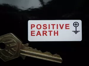 Positive Earth + Classic Car Bike Scooter Truck Van Stickers. 2" Pair. - Picture 1 of 1