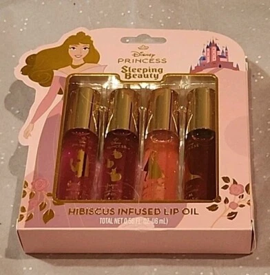 Disney Princess SLEEPING BEAUTY -  AURORA - 4 Piece Hibiscus Infused Lip Oil Set - Image 1 of 2