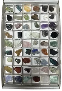 Scatola box lotto da 54 Pietre Grezze Collezione Cristalloterapia Minerali Mix - Foto 1 di 5