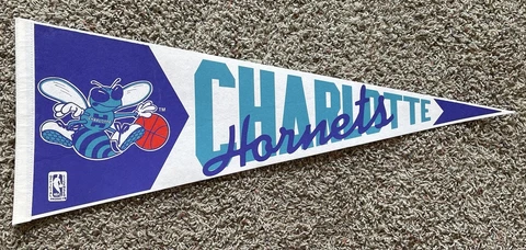 Vintage Charlotte Hornets Pennant 1990s Cover