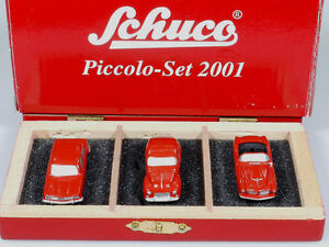 wonderful HO-modelcars SCHUCO PICCOLO-SET 2001 ( BMW/VOLVO) - red - 1/90 - lim.