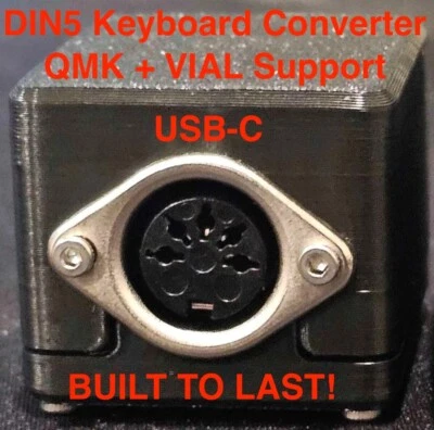 DIN5 XT AT Vintage Keyboard Remappable Soarers Converter QMK VIAL USB-C - Image 1 of 4