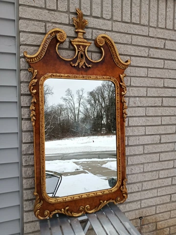 Vintage Giltwood French Style Mirror Wood Italy 28 by 45" delivery possible Cover