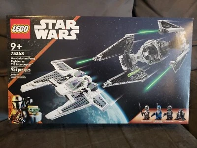 Lego Star Wars 75348 Mandalorian Fang Fighter vs Tie Interceptor New IN HAND!! - Image 1 of 3