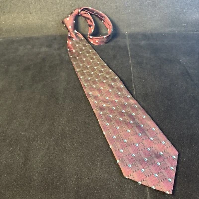 Corbata para hombre Puritan roja geométrica 100 % seda 59L x 4 Foto 1 de 4