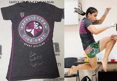 Livia Renata Souza Signed Invicta FC 17 Fight Used Worn Walkout Shirt PSA/DNA S - Image 1 of 4