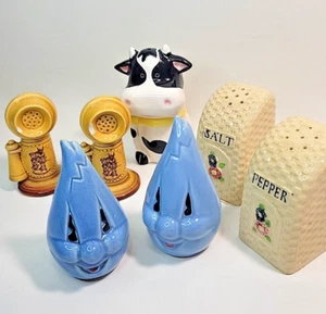 CHIPPED LOT - Handy Flame, Japan Basket, Stacking Vintage Salt & Pepper Shaker - Picture 1 of 22