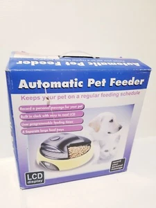 LCD Screen Automatic Pet Feeder for Dogs & Cats 5 Meals Dry&Semi-wet Food White - Picture 1 of 2