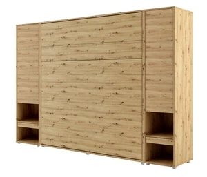 Wandbett BC Lenart Schrankbett-Set Klappbett mit 2 Schränken Led Licht 180x200cm - Bild 1 von 9