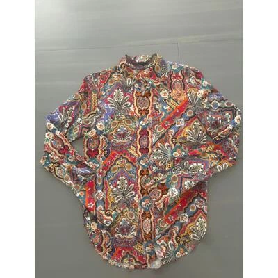 ROBERT GRAHAM Gabriela Women's Xsmall Vibrant Patchwork Paisley SILK Shirt  - Image 1 of 4