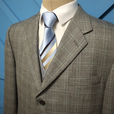 Спортивное пальто Hickey Freeman 45R серое клетчатое на 3 пуговицах блейзер на заказ - Изображение 1 из 4