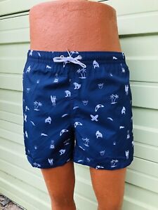 Zara Mens Swimsuit NAUTICAL PALMS  SAIL Trunks Swim Shorts XL   6658/416 A5
