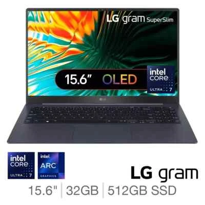 LG Gram Superslim 15.6 inch 32GB Intel Core Ultra 7 15Z90ST - G.AD85A1 - Image 1 of 4