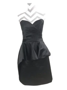 Neu mit Etikett - Belsoie trägerloses schwarzes festliches Kleid mit Rüschen - Größe 12 - Einzelhandel 170 $ - Bild 1 von 10