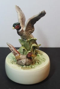Vintage OTAGIRI Musicbox Pair of Pheasants from Japan plays Greensleeves - Picture 1 of 7