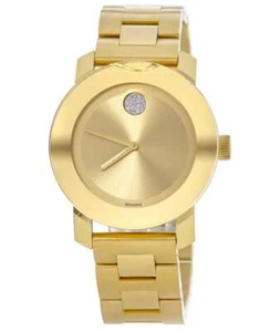 Reloj para mujer Movado Bold esfera cristal champán oro amarillo 3600104-PO - Imagen 1 de 4