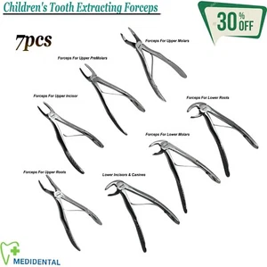 7er Set chirurgische Extraktionsinstrumente Kinder Zahnextraktionspange Kit - Bild 1 von 11