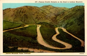 Postal Doble Horquilla Curva Road to Lookout Mountain Colorado WB - Imagen 1 de 2