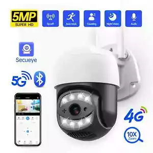 Telecamera scheda SIM 4G 5MP WiFi PTZ sicurezza monitoraggio automatico visione notturna video CCTV - Foto 1 di 16