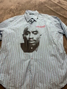 Camicia uomo con bottoni marca Makaveli 2xl a righe tupac rosa cemento - Foto 1 di 6
