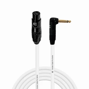 3-Pin XLR Female - Right Angle 1/4" TS Unbalanced Mono Cable Custom Length Color - Picture 1 of 18