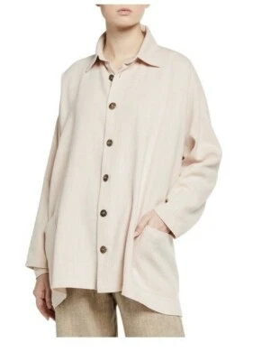 NWT Eskandar (1) Wide A Line Back Pleat Delave Linen Jacket Current Season!!! - Image 1 of 4