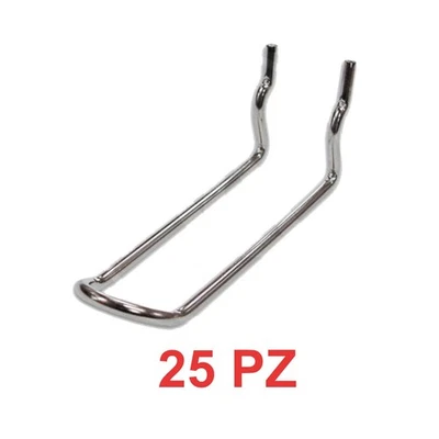 N 25 Gancio pannello forato portautensili attrezzi officina garage acciaio zinca - Immagine 1 di 2