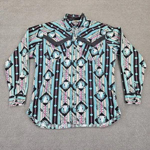 Dakota Sunshine Western Hemd Herren Large Langarm Allover Aztec Bull Skull - Bild 1 von 17