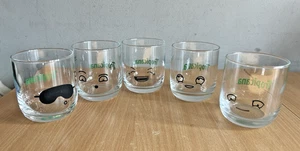 5 x Advertising Tropicana Fruit Juice Drink Glasses Logo and Faces - Picture 1 of 11