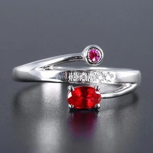 0.45ct Ruby Ring in 18K Gold with Diamonds, Vibrant Color Gemstone Jewelry - Picture 1 of 10