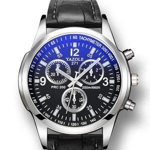 Relojes de negocios de moda para hombre luminosos negros marrones con correa relojes de cuarzo - Imagen 1 de 17