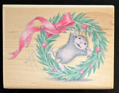 Estampillas Sello de Goma Casa Ratón Corona Navidad Difícil de Encontrar Foto 1 de 2