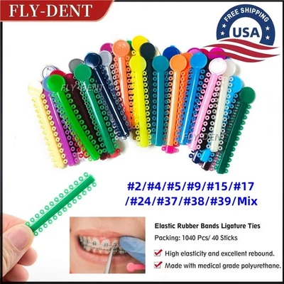 1040Pcs Dental Orthodontic Ligature Ties Braces Elastic Rubber Bands For Bracket - Image 1 of 4
