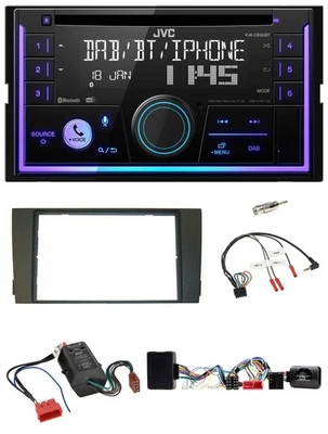 JVC Lenkrad USB 2DIN DAB Bluetooth CD Autoradio für Audi A6 2001-2005 Vollaktiv - Bild 1 von 4