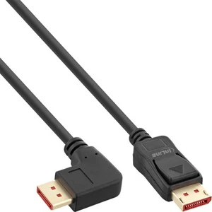 5x InLine DisplayPort 1.4 Kabel, 8K4K, rechts gewinkelt, schwarz/gold, 5m - Photo 1/2