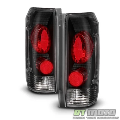 Black 1987-1996 Ford F150 F250 F350 Bronco Tail Lights Brake Lamps Left+Right - Image 1 of 4