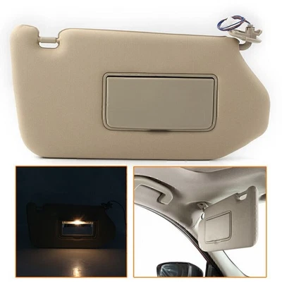 Right Tan Sun Visor w/ Light for 2013-2018 Pathfinder 2014-2017 Infiniti QX60 - Image 1 of 4