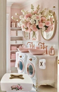 Dispenser porta lenzuola asciugatrice magnetico Fleur rose country francesi decorazione bucato - Foto 1 di 4