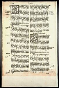 1541 Luther German Bible Leaf ~WE CHOOSE~ Hans Lufft Martin Luther