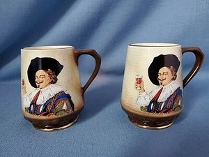 Pair of Staffordshire England Cavalier Mugs 4.25" Hand Crafted Vintage SylvaC - Picture 1 of 12